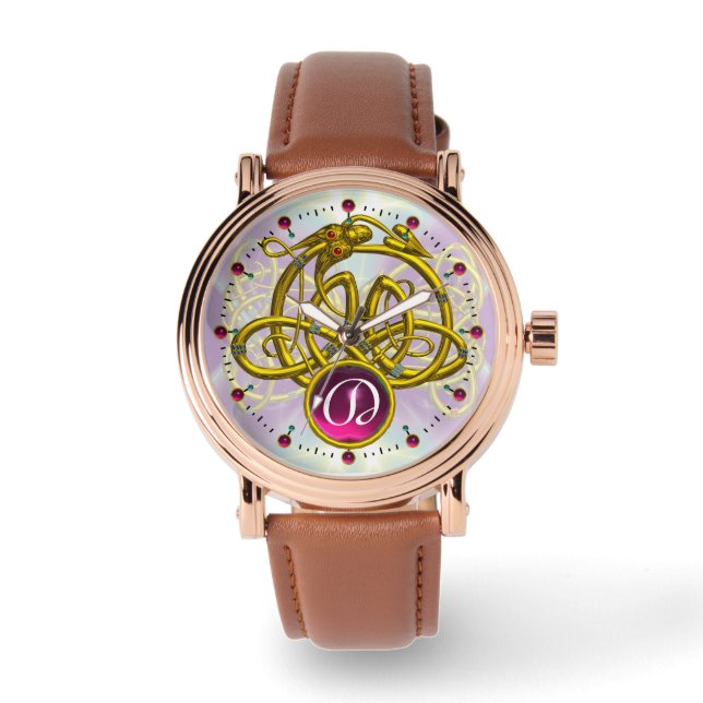 RELOJ DE PULSERA HYPER DRAGON / CONOCIMIENTOS CELTICOS ORO GEMSTONE (Anverso)