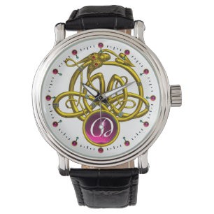 RELOJ DE PULSERA HYPER DRAGON / CONOCIMIENTOS CELTICOS ORO GEMSTONE