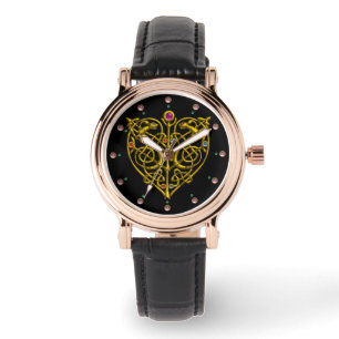 RELOJ DE PULSERA HYPER VALENTINA,CORAZÓN CELÁTICO ORO