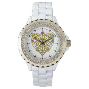 RELOJ DE PULSERA HYPER VALENTINA,CORAZÓN CELÁTICO ORO