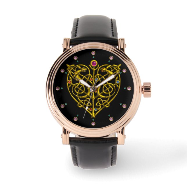 RELOJ DE PULSERA HYPER VALENTINA,CORAZÓN CELÁTICO ORO (Anverso)