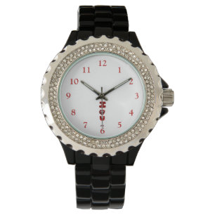 Reloj De Pulsera I Fuzzy U Women's Black Enamel Watch