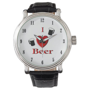 Reloj De Pulsera I Heart Beer Design