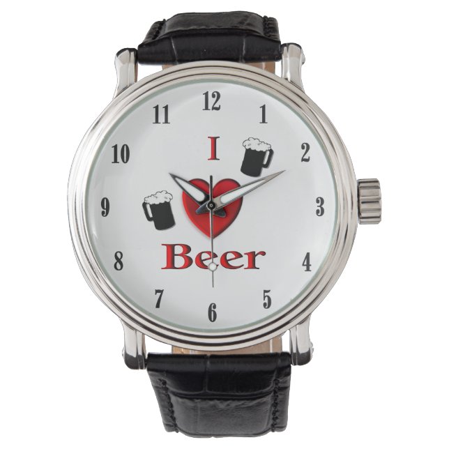 Reloj De Pulsera I Heart Beer Design (Anverso)