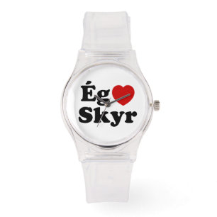 Reloj De Pulsera I Heart (Love) Skyr [Ég Elska Skyr] Islandés