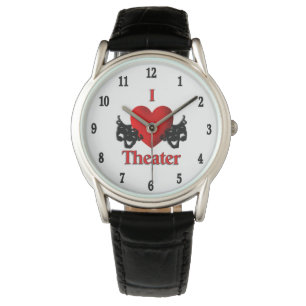 Reloj De Pulsera I Heart Theater Black Numbers