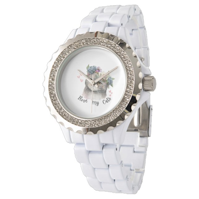 Reloj De Pulsera I love my cats  (Angular)