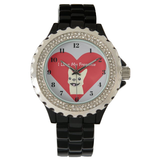 Reloj De Pulsera I love my Frenchie,  (Anverso)
