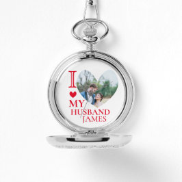 Reloj De Pulsera I Love My Husband Custom Heart Photo