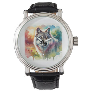 Reloj De Pulsera Iberian wolf 060824AREF145 - Watercolor