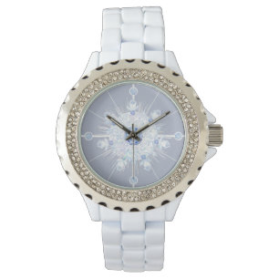 Reloj De Pulsera Ice Blue Snowflake