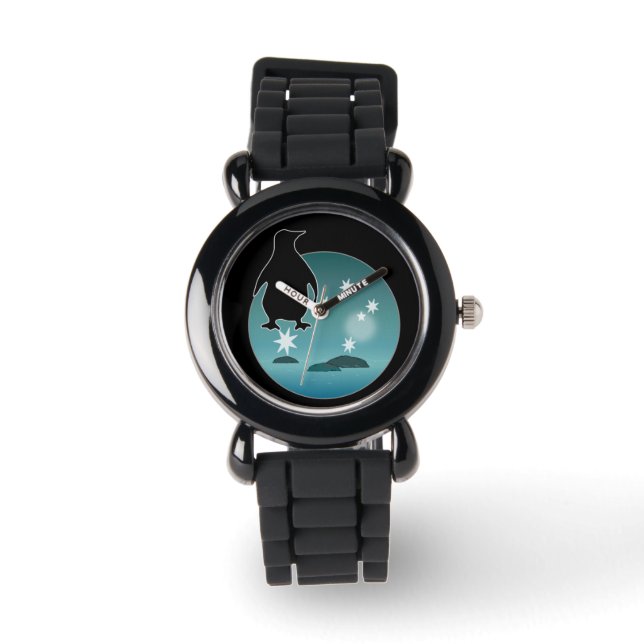 Reloj De Pulsera Icono de Pingüino australiano Purpurina Watch (Anverso)