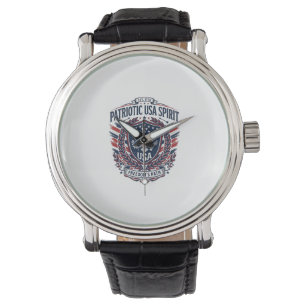 Reloj De Pulsera Iconos y Símbolos de Escudo de Libertad Patriótica