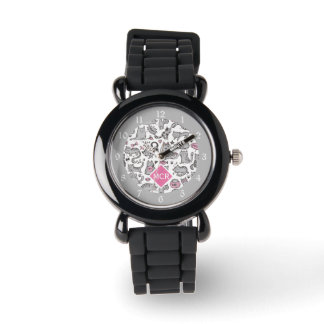 Reloj De Pulsera Ideas de regalo de gato color rosa y gris Personal