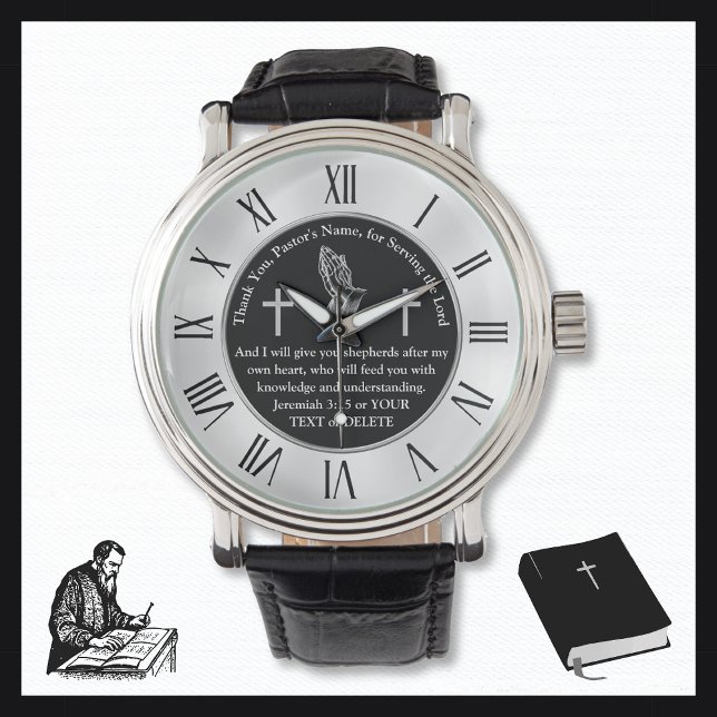 Reloj De Pulsera Ideas de regalo de guiones personalizados para pas (Pastor Ordination Gifts. Scripture gift ideas. Gifts for Pastors. Pastor anniversary gift ideas.)