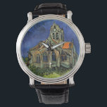 Reloj De Pulsera Iglesia de Auvers-sur-Oise por Vincent van Gogh<br><div class="desc">Iglesia en Auvers por Vincent van Gogh es una pintura arquitectónica vintage de arte fino post impresionismo. Vista exterior de una iglesia con vidrieras y una figura que camina hacia la Capilla a lo largo de un camino de adoquines. Sobre el artista: Vincent Willem van Gogh (1853-1890) fue uno de...</div>