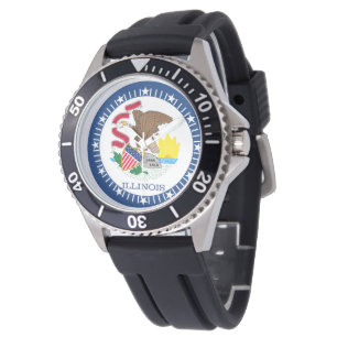 Reloj De Pulsera Illinois State Flag Watch Design