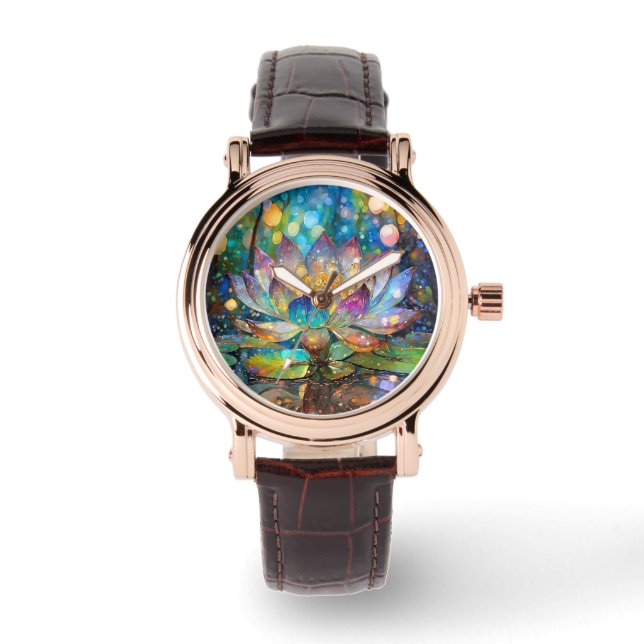Reloj De Pulsera Illuminated Blooming Lotus Flower (Anverso)