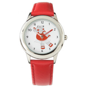 Reloj De Pulsera illusima Dancing Hippo Red Kids Watch