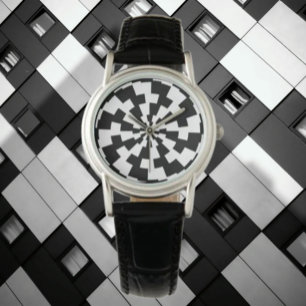 Reloj De Pulsera Ilusión en Blanco y Negro