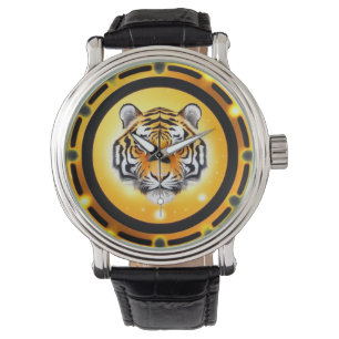 Reloj De Pulsera Ilustración abstracta y audaz de tigre
