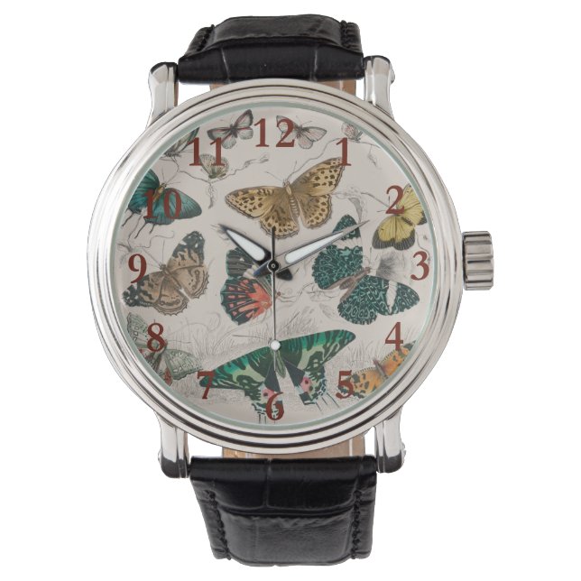 Reloj De Pulsera Ilustración antigua de mariposa: Orfebre de 1820 (Anverso)