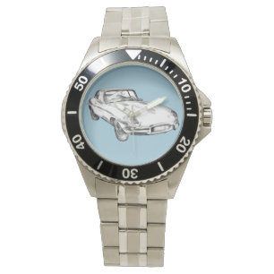 Reloj De Pulsera Ilustracion antiguo 1964 del coche de deportes de