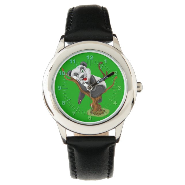 Reloj De Pulsera Ilustracion Cute Panda (Anverso)