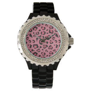 Reloj De Pulsera Ilustracion de animal rosa leopardo