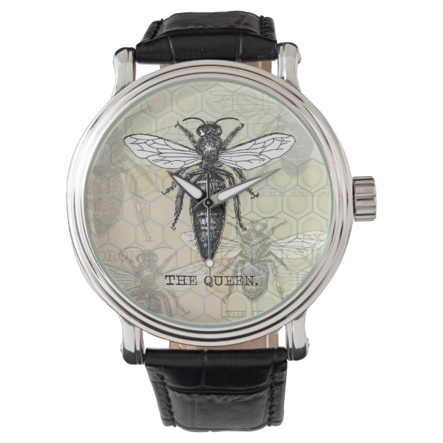 Reloj De Pulsera Ilustracion de antigüedades de insectos de Queen B (Anverso)