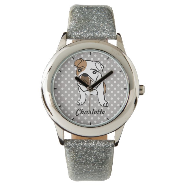 Reloj De Pulsera Ilustracion de Bulldog inglés (Anverso)