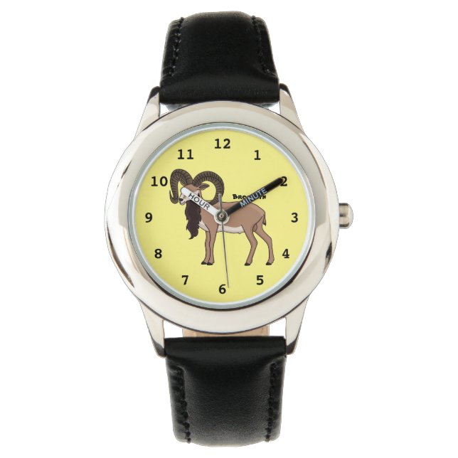 Reloj De Pulsera Ilustracion de cabra de Mouflon (Anverso)