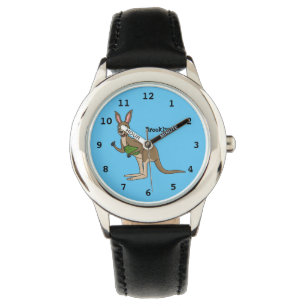 Reloj De Pulsera Ilustracion de canguro australiano bastante feliz