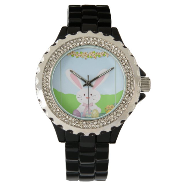 Reloj De Pulsera Ilustracion de conejo de Pascua (Anverso)