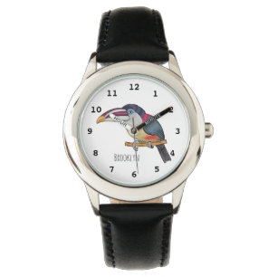 Reloj De Pulsera Ilustración de dibujos animados de ave aracari cre