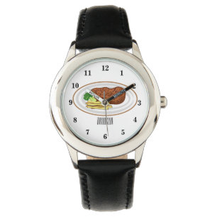 Reloj De Pulsera ilustración de dibujos animados de bistec