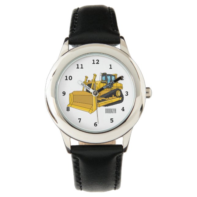 Reloj De Pulsera Ilustración de dibujos animados de bulldozer (Anverso)