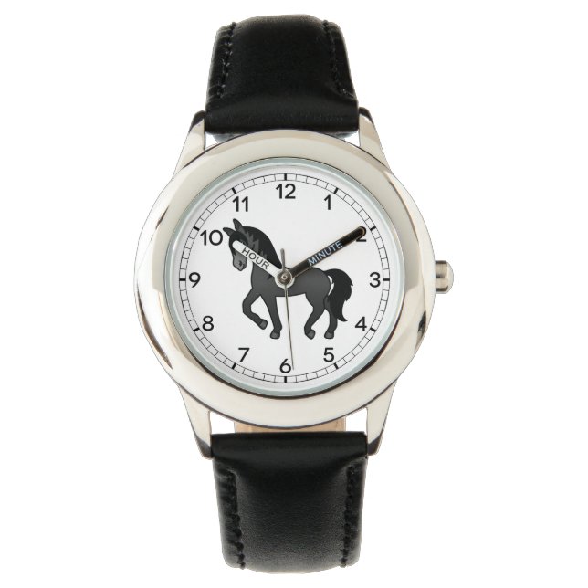 Reloj De Pulsera Ilustración de dibujos animados de caballo trotón  (Anverso)
