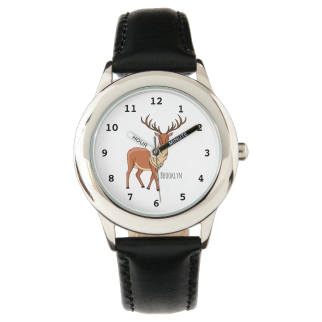 Reloj De Pulsera Ilustración de dibujos animados de renos (Anverso)