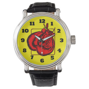Reloj De Pulsera Ilustracion de guantes de boxeo rojo