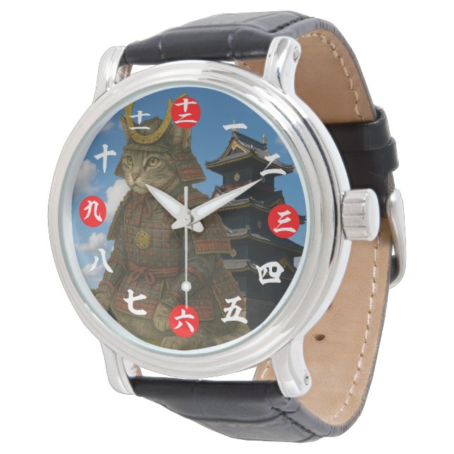 Reloj De Pulsera Ilustracion de Guerrero del Gato Armado (Angular)