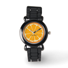 Reloj De Pulsera Ilustracion de jugo de limón Naranja fresco y jugo