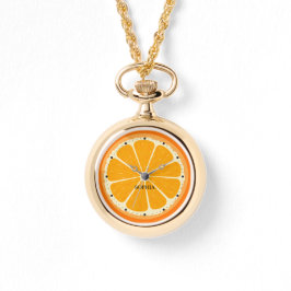 Reloj De Pulsera Ilustracion de jugo de limón Naranja fresco y jugo