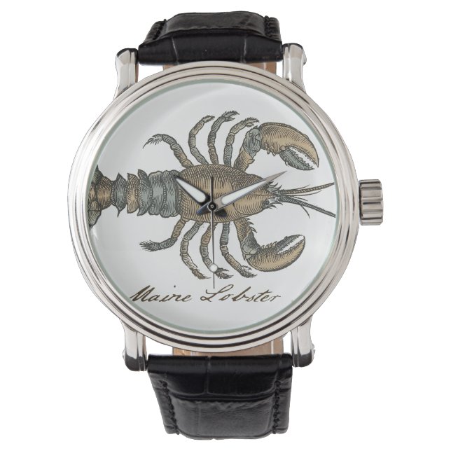 Reloj De Pulsera Ilustracion de langosta Antique Maine (Anverso)