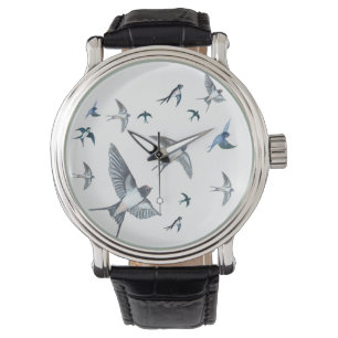 Reloj De Pulsera Ilustracion De Las Aves Tragadas Voladoras