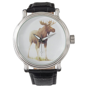 Reloj De Pulsera Ilustracion de los alces del vintage, dibujo