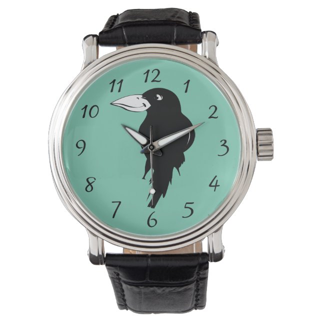 Reloj De Pulsera Ilustracion de pájaro de Black Raven (Anverso)