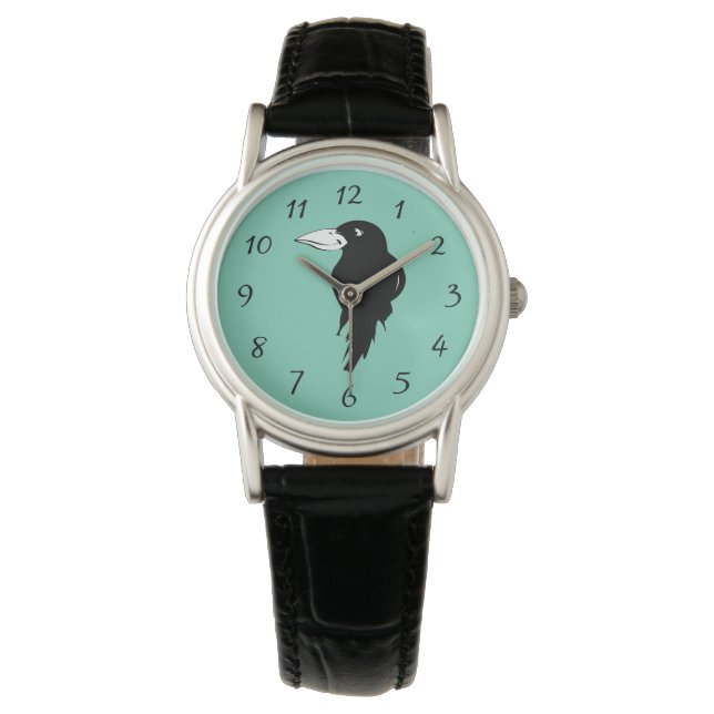 Reloj De Pulsera Ilustracion de pájaro de Black Raven (Anverso)