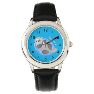 Reloj De Pulsera ilustracion de personalizado azul de nutria marina