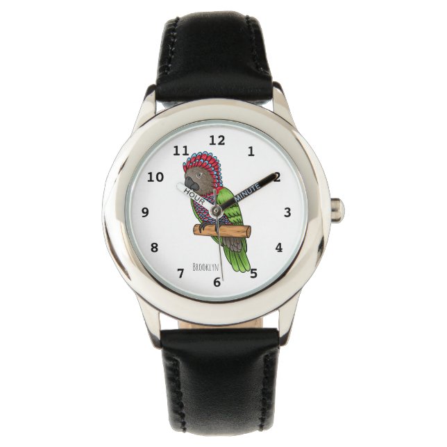 Reloj De Pulsera Ilustracion de personalizado de aves de loro con c (Anverso)